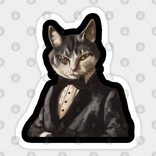 Cat - Are You Being Served Sticker by FehuMarcinArt